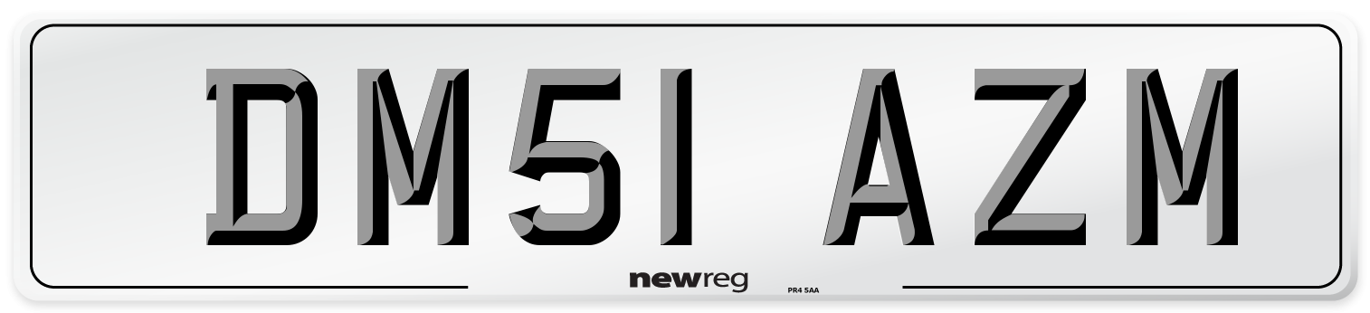 DM51 AZM Number Plate from New Reg